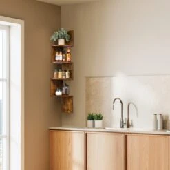 5-Tier Zig Zag Geometric Corner Wall Book Shelf Unit -Sorbus Decor Shop 6 d2423676 cf22 4ec6 a129 a9082c75ad64