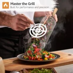 Stainless Steel Rolling Barbecue Grilling Basket - 2 Piece -Sorbus Decor Shop 6 d62c8e2f a1e8 4fde a0cf e0ee18d8261c