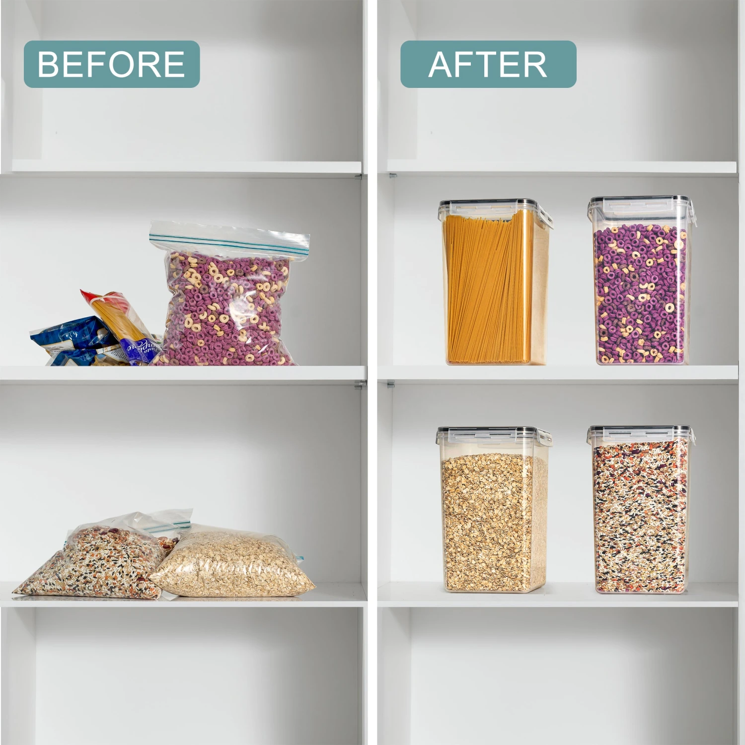 Tall Large Airtight Food Storage Containers (4 Pack) 10 Tall Large Airtight Food Storage Containers (4 Pack) - Image 8