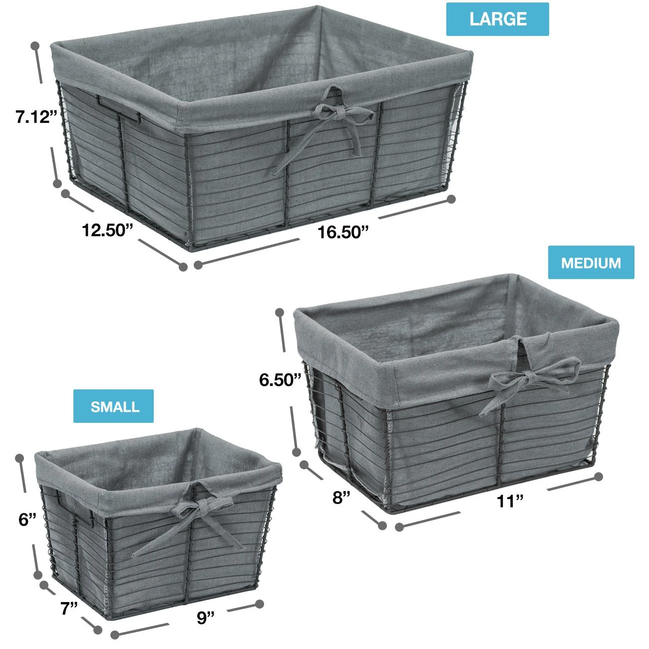 Wire Basket Bins (5 Pc) 9 Wire Basket Bins (5 Pc) - Image 7