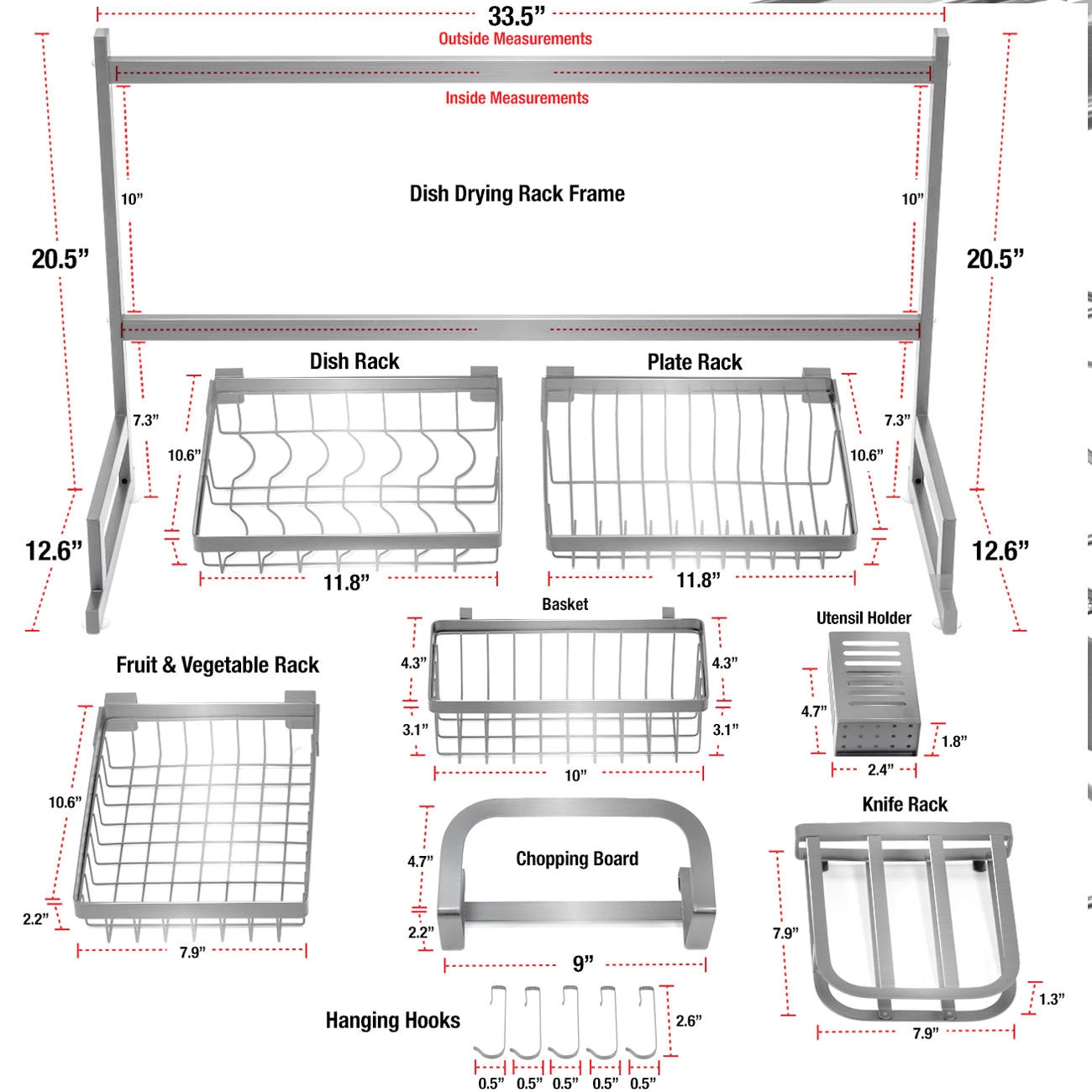 Over-The-Sink Dish Drying Rack 9 Over-The-Sink Dish Drying Rack - Image 7