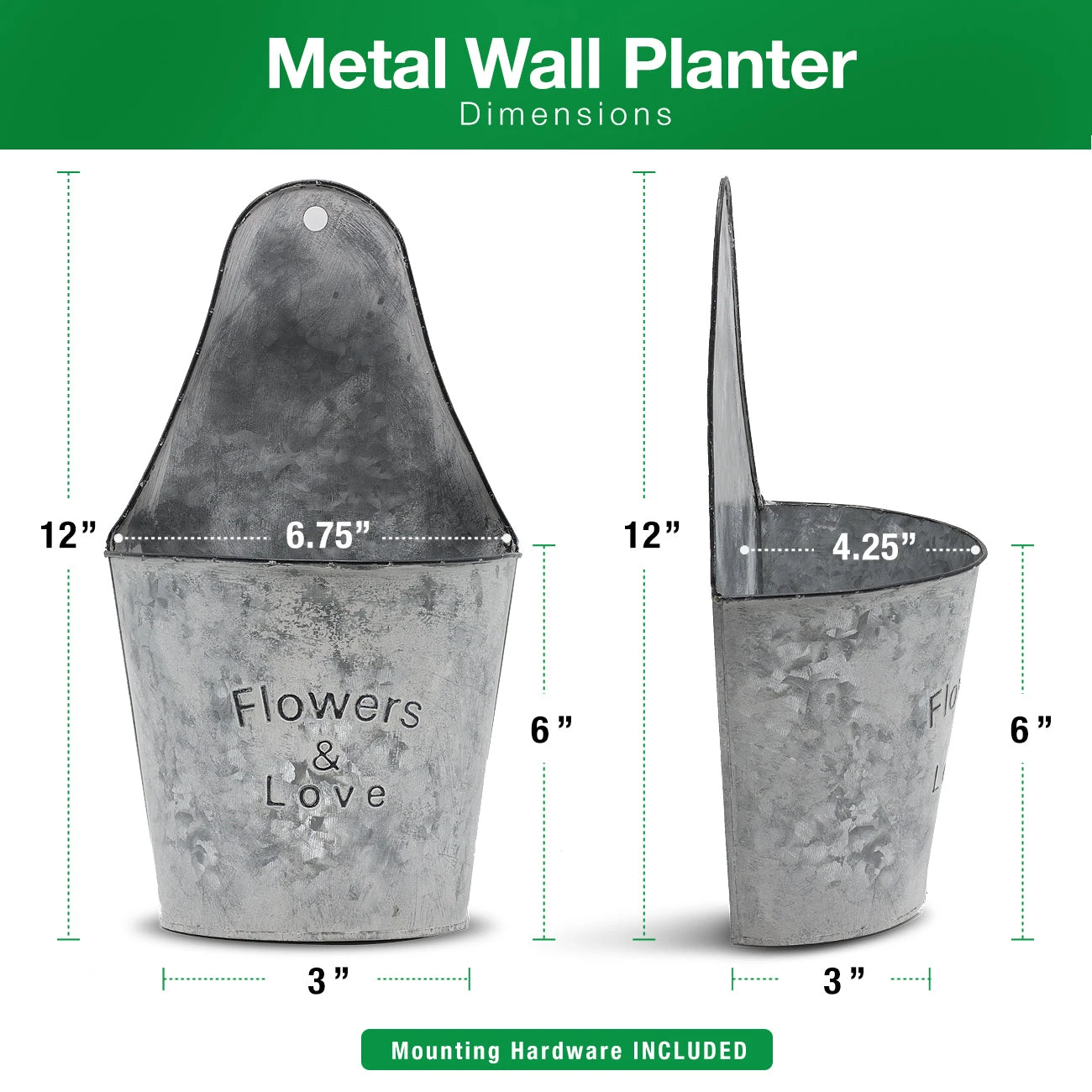 Metal Pocket Planter 5 Metal Pocket Planter - Image 3