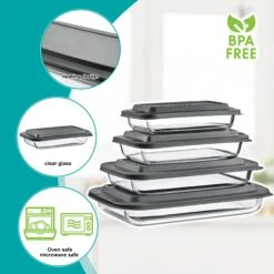 Deep Glass Baking Dish Set With Lids (8 Pcs) -Sorbus Decor Shop 6 eb925c9c 9e4c 4862 ba77 0817a4c9fd2f