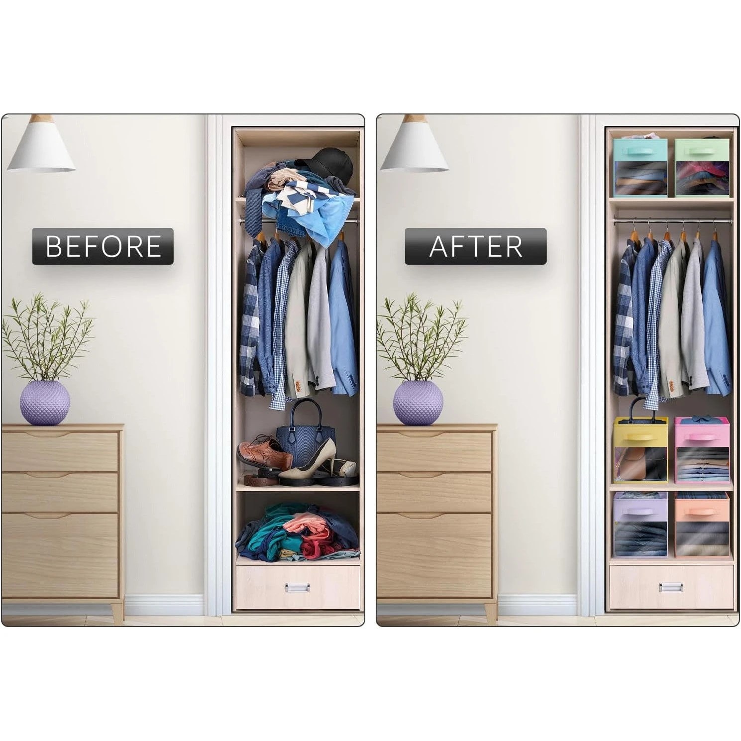 13" Large Cube Storage Bins With Window (6 Pack, Pastel) 8 13" Large Cube Storage Bins With Window (6 Pack, Pastel) - Image 6