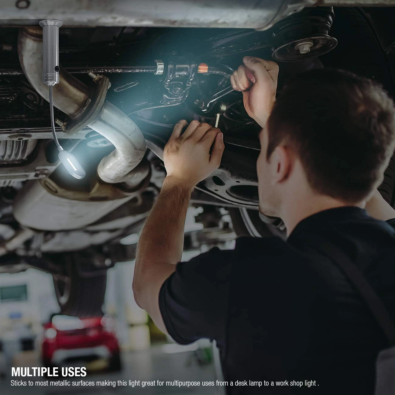 LED Magnetic Base Light With Gooseneck (Set Of 2) 4 LED Magnetic Base Light With Gooseneck (Set Of 2) - Image 2