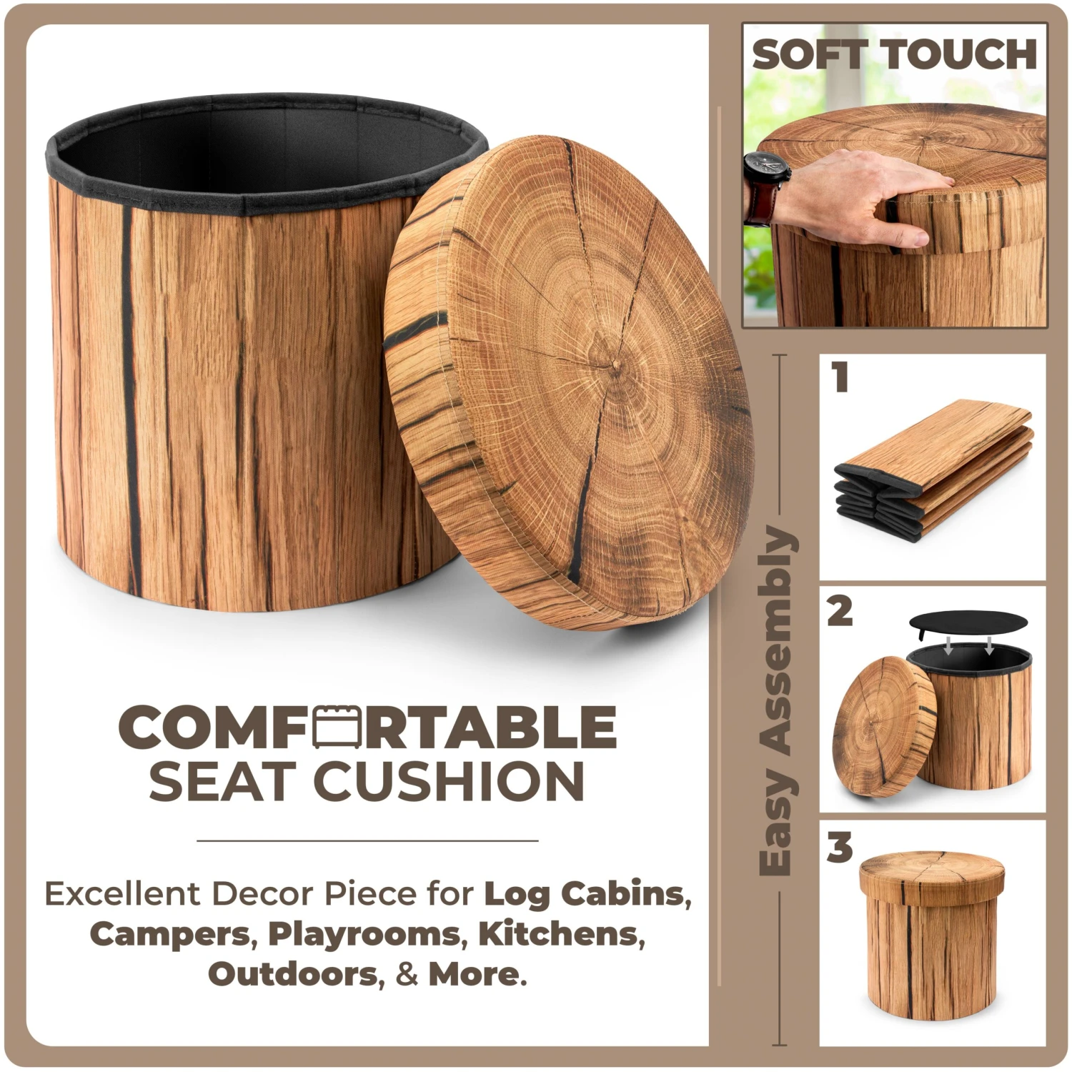 Log Print Storage Ottoman 19 Log Print Storage Ottoman - Image 17