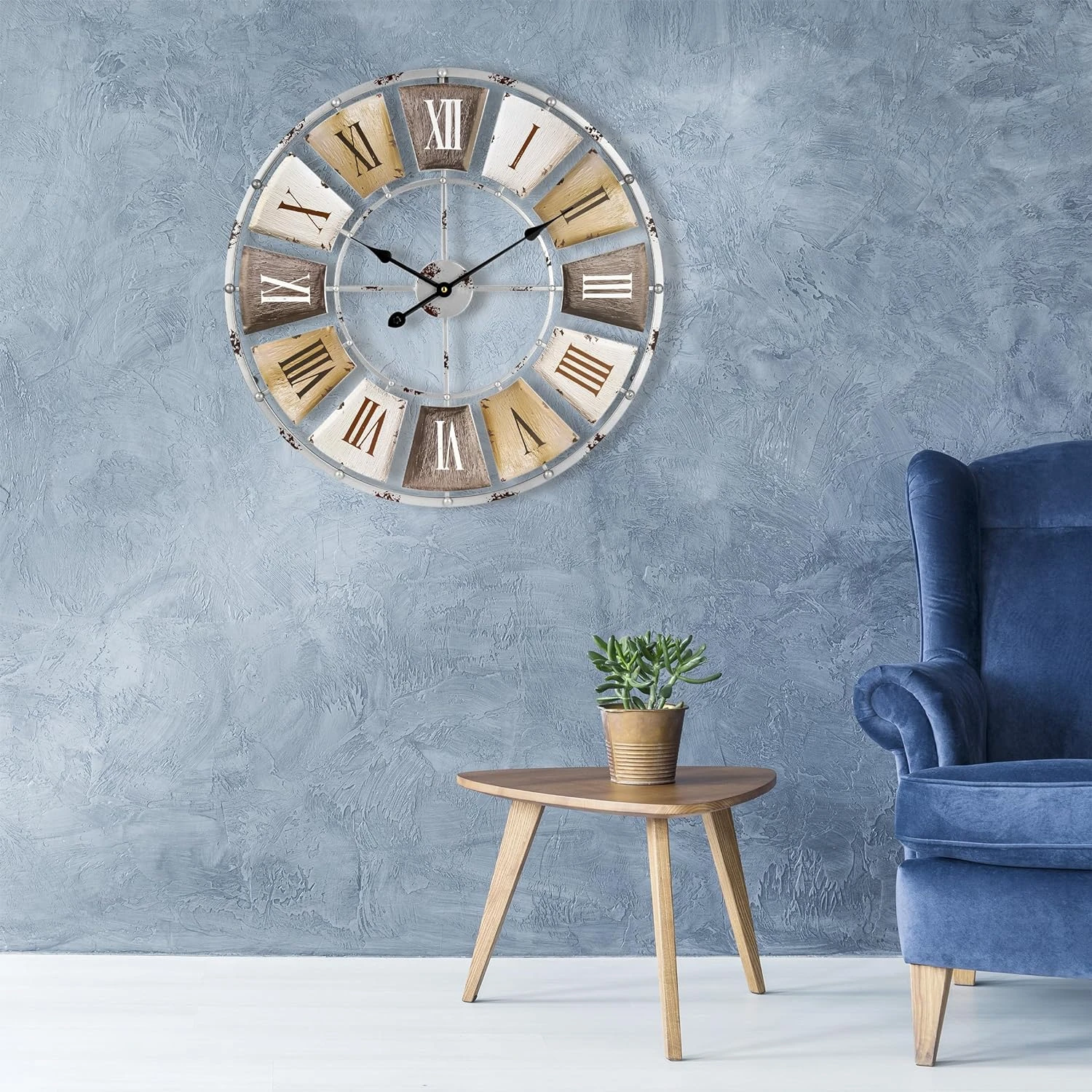 24" Vintage Industrial Wall Clock (Roman) 9 24" Vintage Industrial Wall Clock (Roman) - Image 7