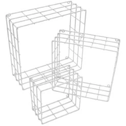 Square Floating Shelves (Set Of 3) -Sorbus Decor Shop 7. FLT MTLSQR WH Empty