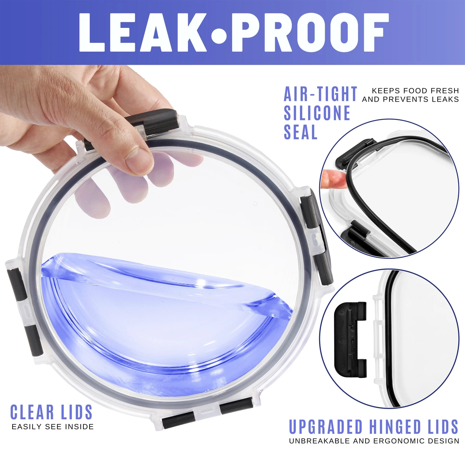 Glass Round Food Containers With Airtight Lids (8 Pack) 9 Glass Round Food Containers With Airtight Lids (8 Pack) - Image 7