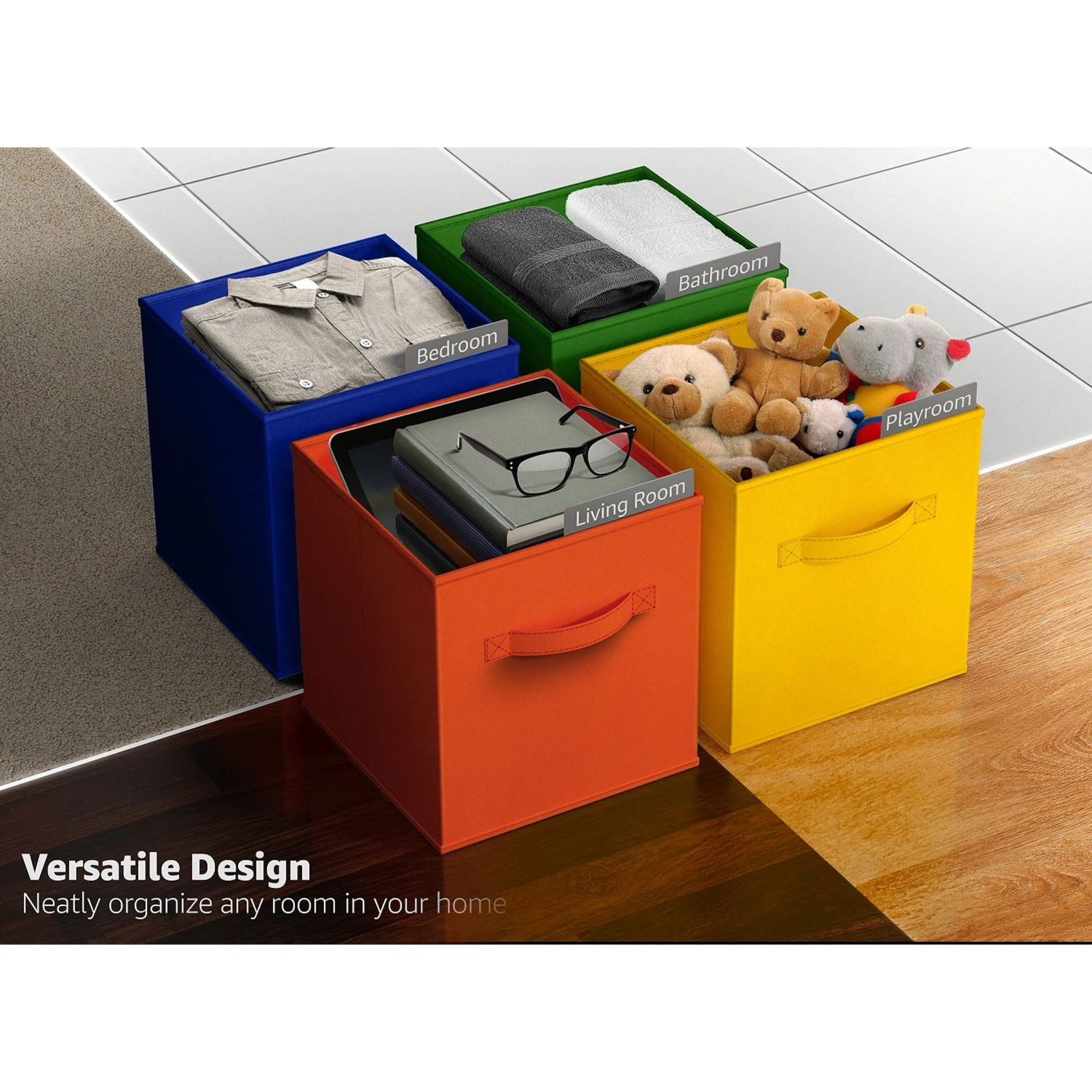 11" Cube Storage Bins 12 Pack Multicolored Set 11 11" Cube Storage Bins 12 Pack Multicolored Set - Image 9