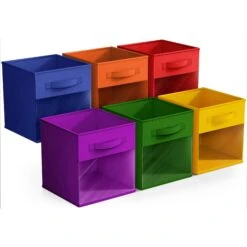 11" Cube Storage Bins With Window (6 Pack, Multi-Colored) -Sorbus Decor Shop 7 1f25b09c 2870 4971 9463 c55fba1269df
