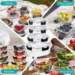 Glass Food Storage Airtight Containers With Lids (24 Pcs) 17 Glass Food Storage Airtight Containers With Lids (24 Pcs) -Sorbus Decor Shop 7 59a48c9c 615a 40e0 9281 4ff0785ac17d
