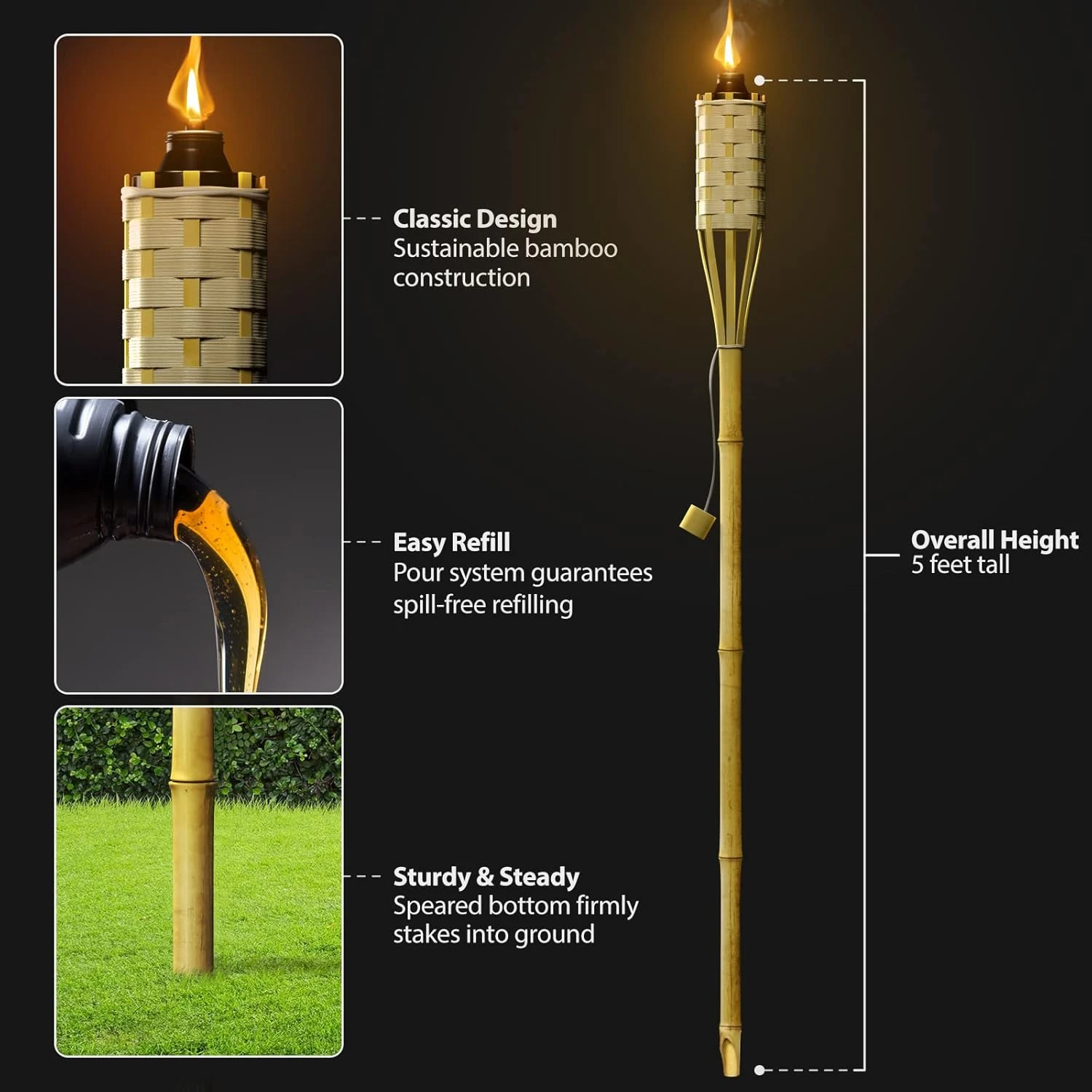 Matney Bamboo Refillable Metal Torches 11 Matney Bamboo Refillable Metal Torches - Image 9