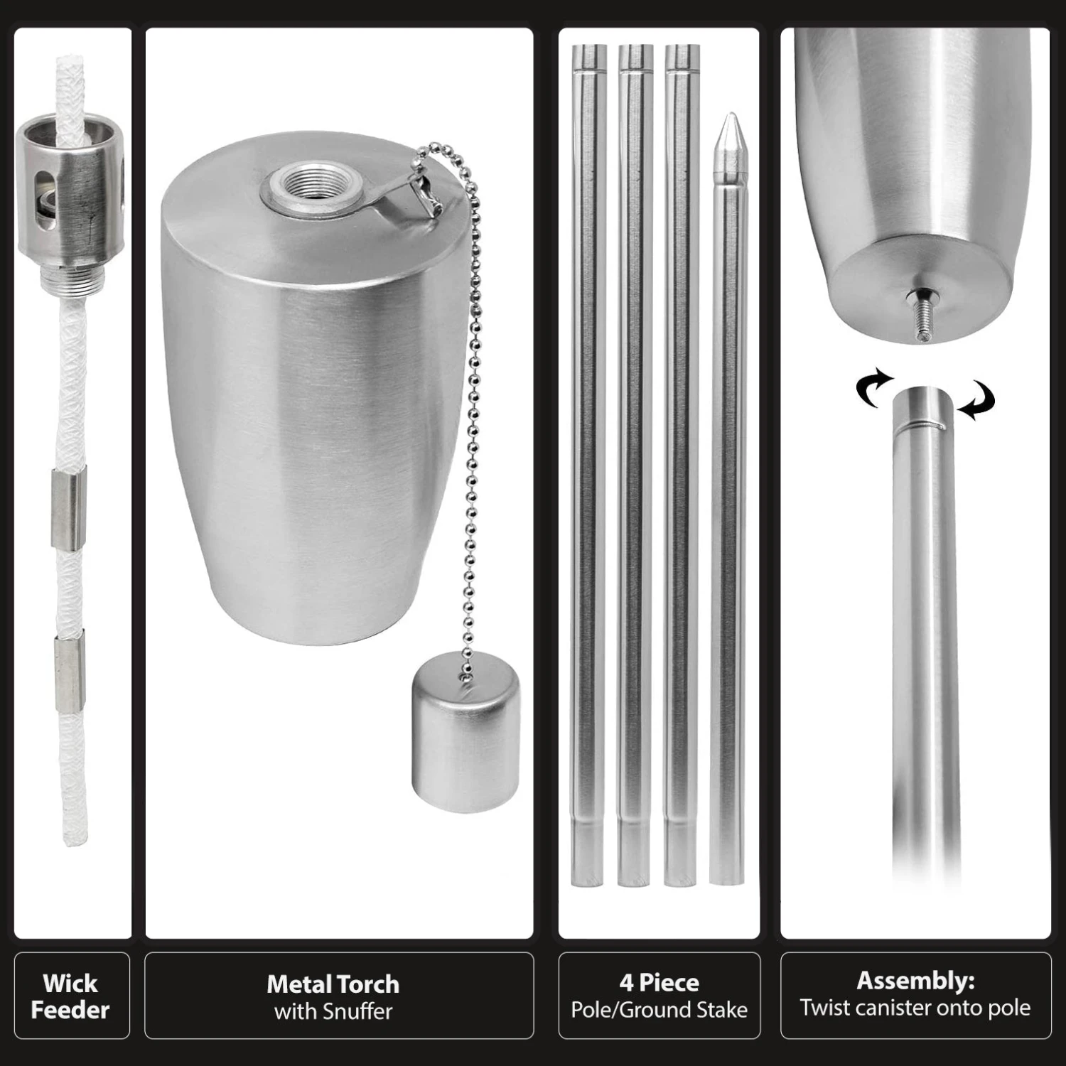 Matney Outdoor Decorative Torches - Set Of 4 (Cylinder) 10 Matney Outdoor Decorative Torches - Set Of 4 (Cylinder) - Image 8