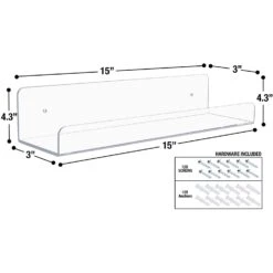 Acrylic Wall Display Shelf (6 Pc) -Sorbus Decor Shop 7 b9e3f1af e098 49c0 87d1 f07bdc78749b