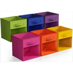 11" Cube Storage Bins With Window (6 Pack, Multi-Colored) -Sorbus Decor Shop 7 bbfd1d4b a795 41e7 b680 5ca1e9bb490a