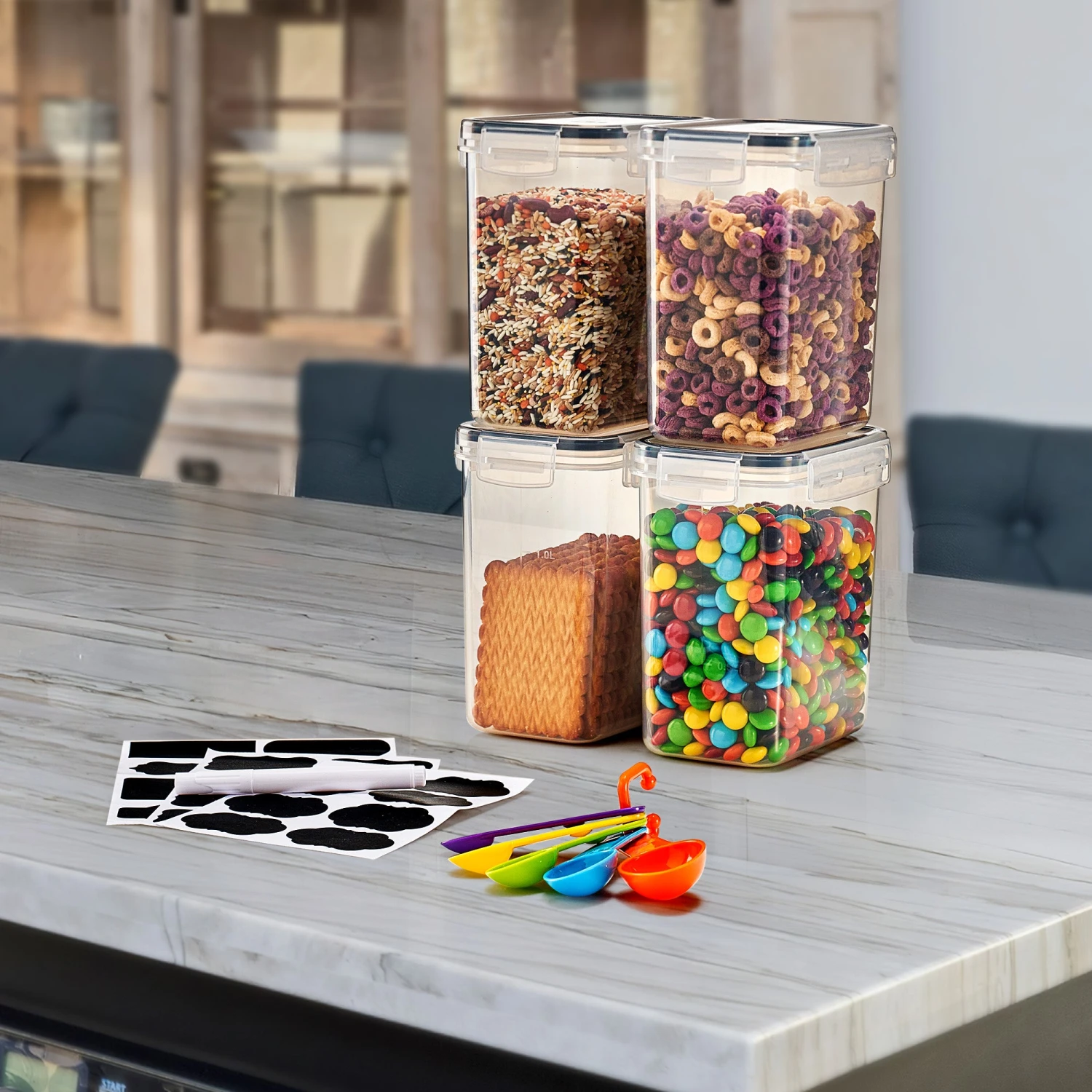 Medium Airtight Food Storage Containers (4 Pack) 4 Medium Airtight Food Storage Containers (4 Pack) - Image 2