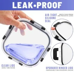 Square Glass Meal Prep Containers Airtight Lids (Set Of 8) 28 Square Glass Meal Prep Containers Airtight Lids (Set Of 8) -Sorbus Decor Shop 7 d09e0927 6760 404d a5f2 30a1c9ef8668