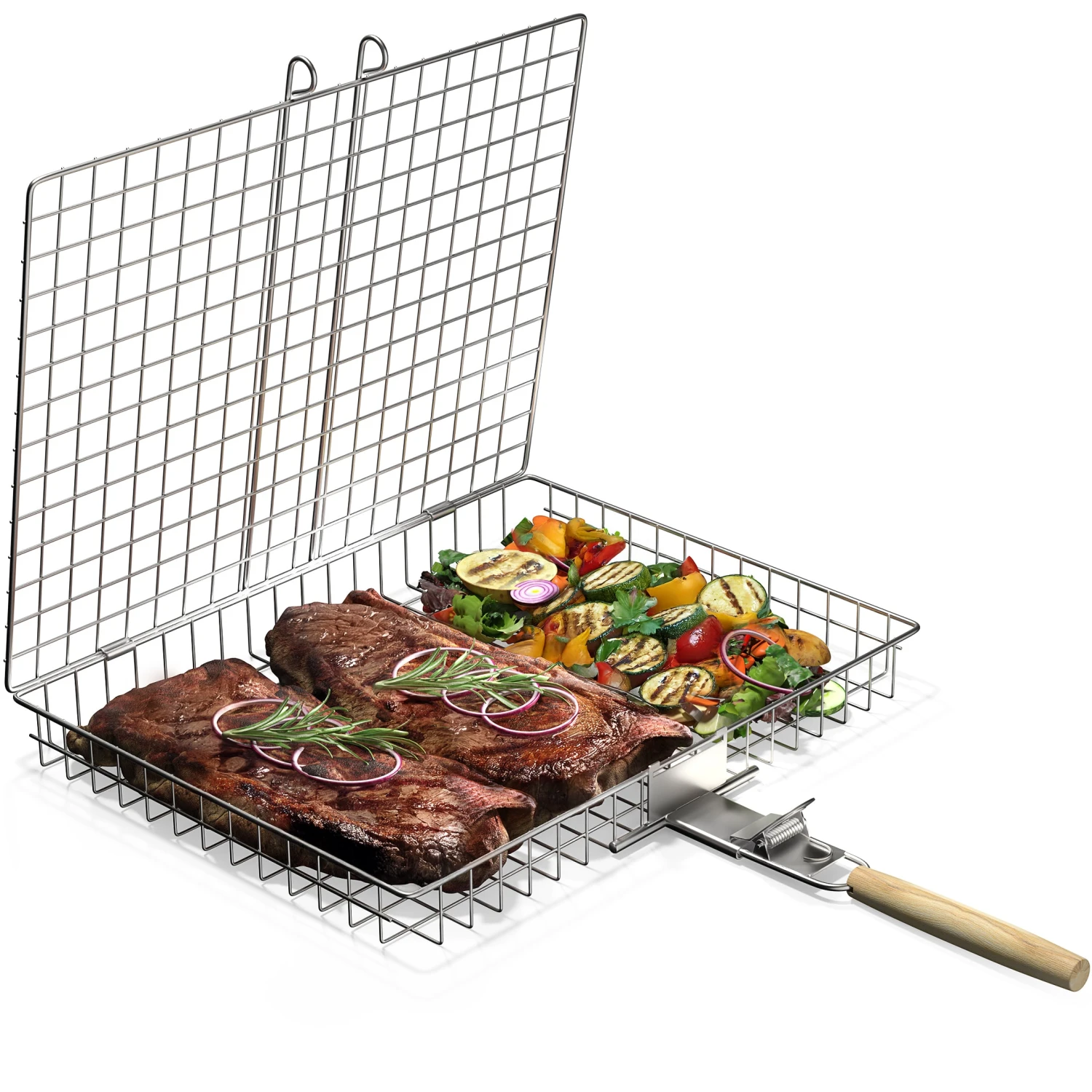 Large Stainless Steel Barbecue Grilling Basket 15 Large Stainless Steel Barbecue Grilling Basket - Image 13