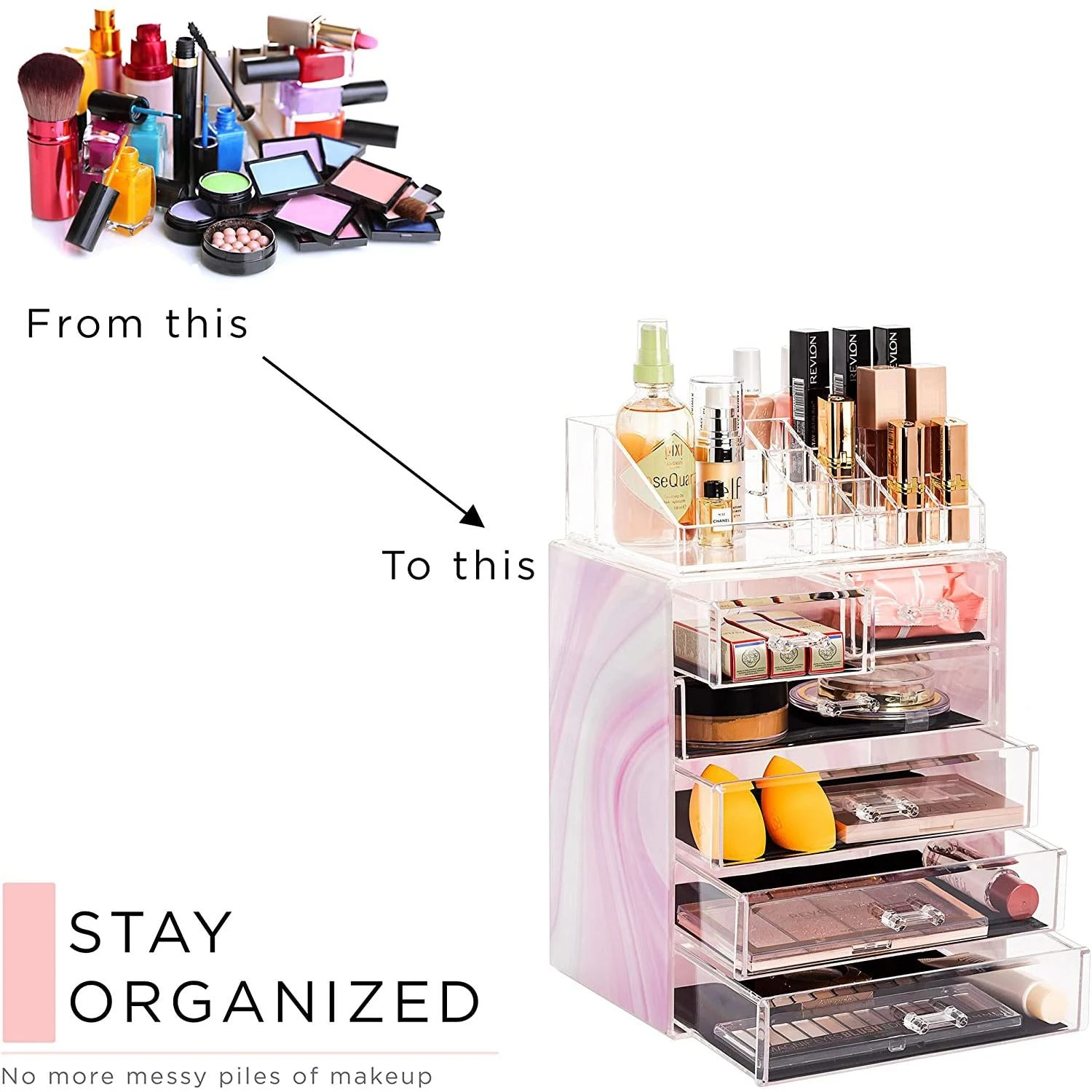 Makeup Organizer Set (6 Drawers Tie-Dye) 10 Makeup Organizer Set (6 Drawers Tie-Dye) - Image 8