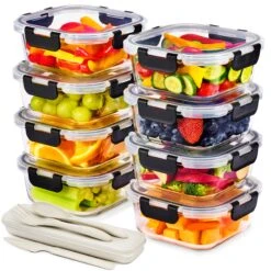 Square Glass Meal Prep Containers Airtight Lids (Set Of 8) 29 Square Glass Meal Prep Containers Airtight Lids (Set Of 8) -Sorbus Decor Shop 8 04933f10 5c2e 438b 8b4b aa3c1fd03007