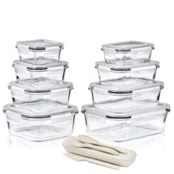 Glass Food Storage Containers With Lids (16 Pcs) 18 Glass Food Storage Containers With Lids (16 Pcs) -Sorbus Decor Shop 8 2ebd64f5 1e79 4d0a 8428 3fd0a6396e7f