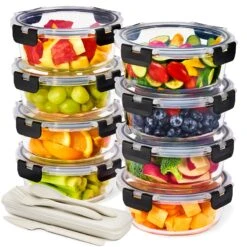 Glass Round Food Containers With Airtight Lids (8 Pack) 29 Glass Round Food Containers With Airtight Lids (8 Pack) -Sorbus Decor Shop 8 3419944a aa69 4b9c bc3b d8db8cb414f4