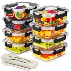 Rectangular Glass Meal Prep Containers Airtight (Set Of 8) -Sorbus Decor Shop 8 3ad93285 49d0 47f3 99c5 176786620d69