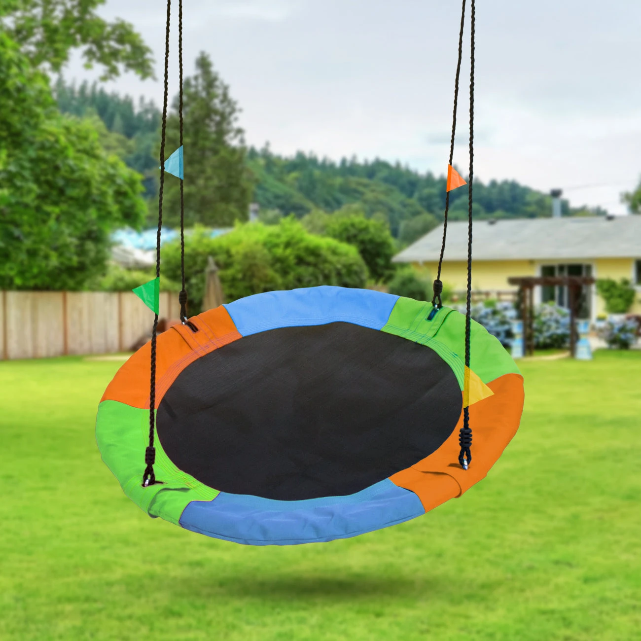 24" Saucer Tree Swing With Flags 13 24" Saucer Tree Swing With Flags - Image 11