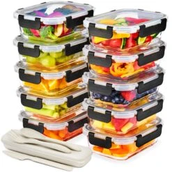 Rectangular Glass Meal Prep Containers Airtight Lids (Set Of 10) 29 Rectangular Glass Meal Prep Containers Airtight Lids (Set Of 10) -Sorbus Decor Shop 8 bd32f679 613e 4760 ba66 e212b10c3fd4