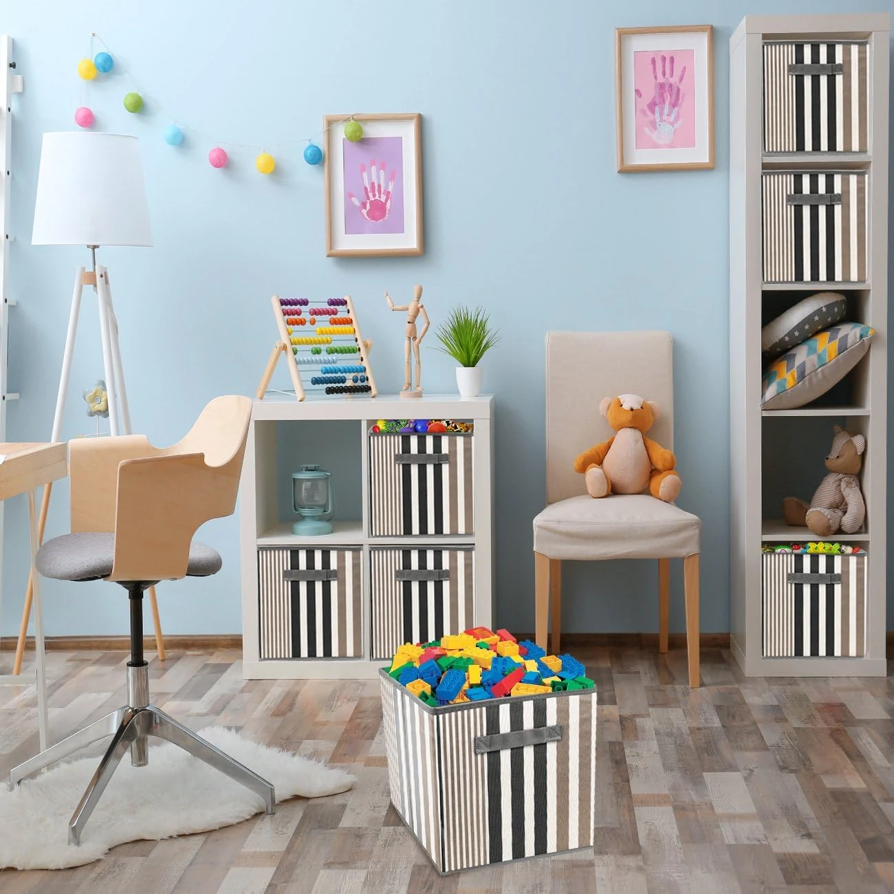 11" Cube Storage Bins (6 Pack Lines Print) 11 11" Cube Storage Bins (6 Pack Lines Print) - Image 9