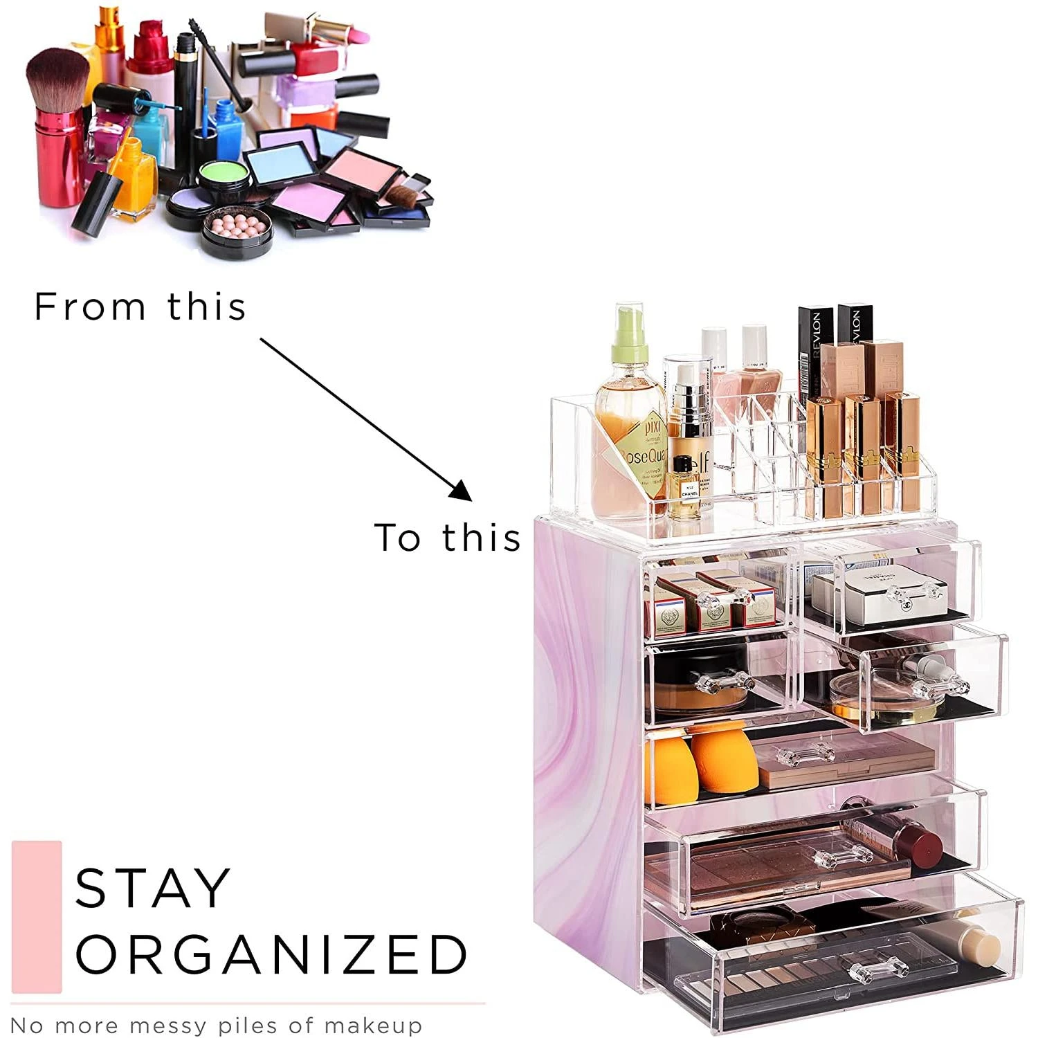 Makeup Organizer Set (7 Drawer Tie-Dye) 10 Makeup Organizer Set (7 Drawer Tie-Dye) - Image 8