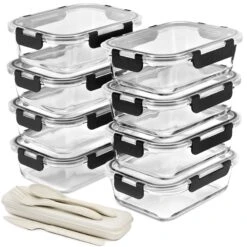 Rectangular Glass Meal Prep Containers Airtight (Set Of 8) -Sorbus Decor Shop 9 1aa25e05 f6c9 4939 be87 94badc532910