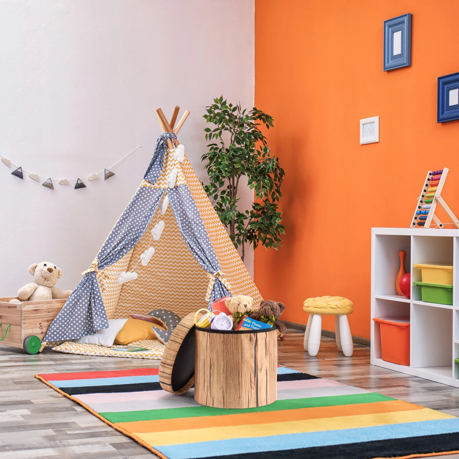 Log Print Storage Ottoman 21 Log Print Storage Ottoman - Image 19