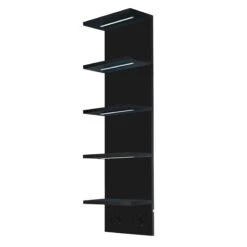 5 Tier Vertical Wall Shelf Unit With LED Lights