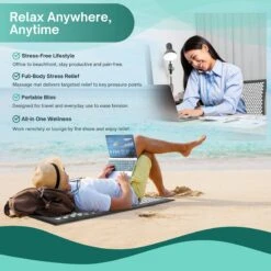 Sivan Acupressure Mat And Pillow Set -Sorbus Decor Shop BEACH STRESS FREE YGMA Mat SM GRY WH