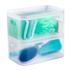 Storage Organizer Bin Frosted Set With Lids (2 Pack) -Sorbus Decor Shop BR STK4 BATHROOM