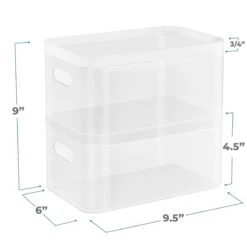 Storage Organizer Bin Frosted Set With Lids (2 Pack) -Sorbus Decor Shop BR STK4 DIMO
