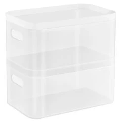 Storage Organizer Bin Frosted Set With Lids (2 Pack) -Sorbus Decor Shop BR STK4 MAIN
