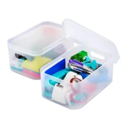 Storage Organizer Bin Frosted Set With Lids (2 Pack) -Sorbus Decor Shop BR STK4 SIDEBYSIDE