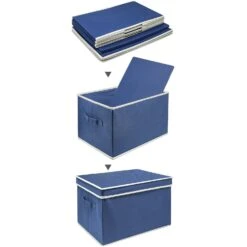 Storage Box Bins With Lid (Set Of 3) 30 Storage Box Bins With Lid (Set Of 3) -Sorbus Decor Shop BSKTBX Blue 10