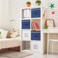 Storage Box Bins With Lid (Set Of 3) 31 Storage Box Bins With Lid (Set Of 3) -Sorbus Decor Shop BSKTBX Blue 7