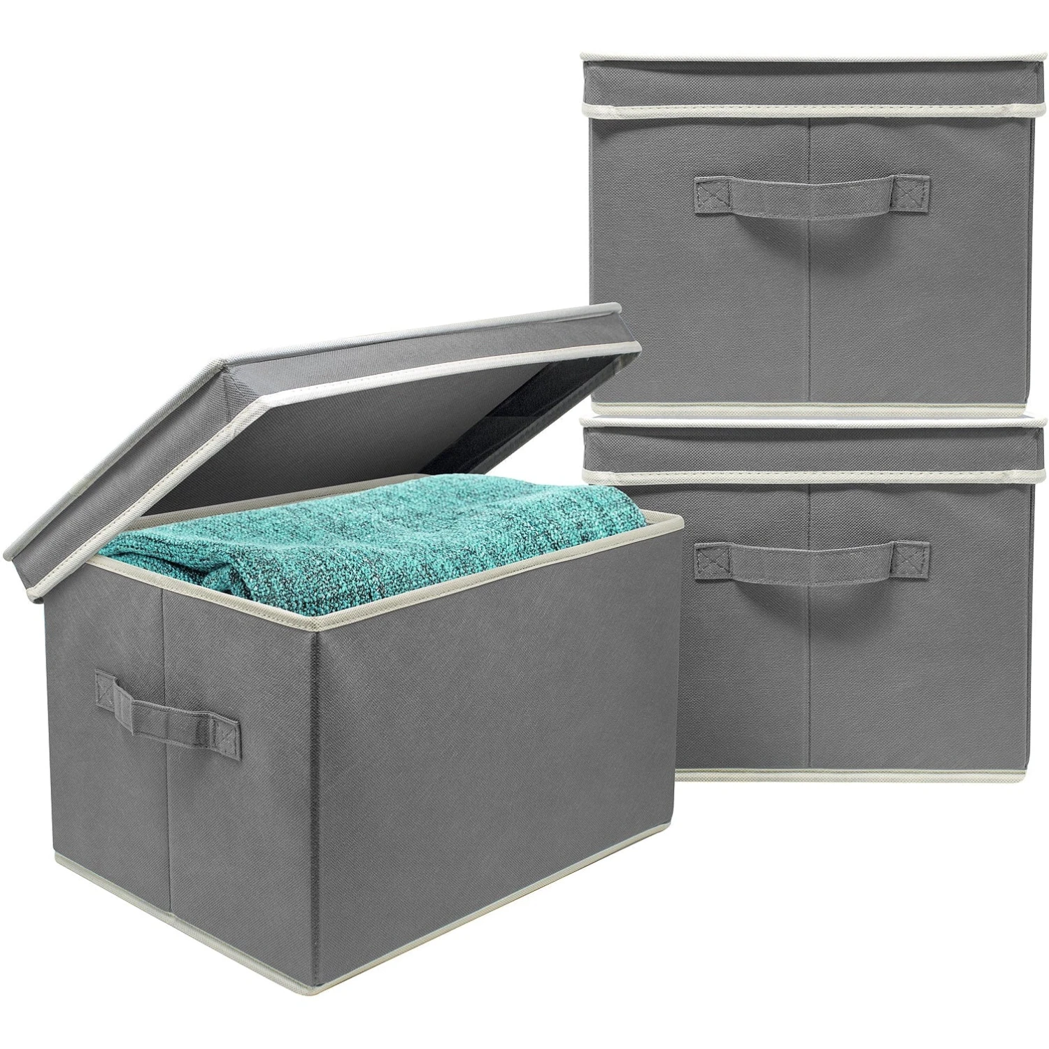 Storage Box Bins With Lid (Set Of 3) 15 Storage Box Bins With Lid (Set Of 3) - Image 13