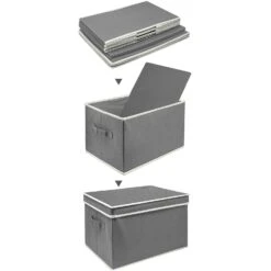 Storage Box Bins With Lid (Set Of 3) 36 Storage Box Bins With Lid (Set Of 3) -Sorbus Decor Shop BSKTBX Gray 10