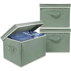 Storage Box Bins With Lid (Set Of 3) 40 Storage Box Bins With Lid (Set Of 3) -Sorbus Decor Shop BSKTBX TL 2