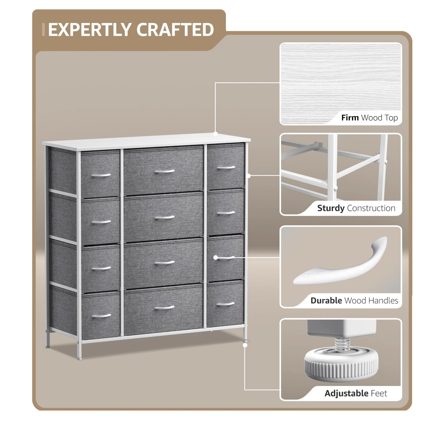 12 Drawer Tall Wide Dresser 6 12 Drawer Tall Wide Dresser - Image 4