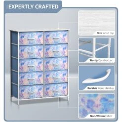 10 Drawer Tall Vertical Dresser -Sorbus Decor Shop DRW CU10 TID1 3