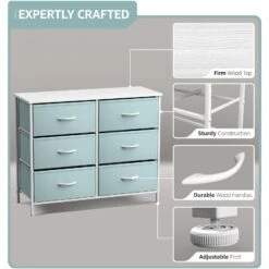 6 Drawer Fabric Dresser 25 6 Drawer Fabric Dresser -Sorbus Decor Shop DRW CU6 AQ 4
