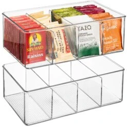 Divided Storage Bins For Tea Station