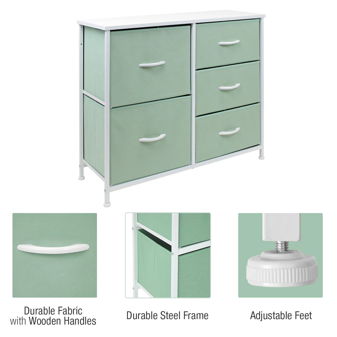 5 Drawer Dresser Nightstand 10 5 Drawer Dresser Nightstand - Image 8